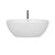 Wyndham WCBTK156163SWATPBK Juno 63 Inch Freestanding Bathtub in White with Shiny White Trim and Floor Mounted Faucet in Matte Black