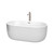 Wyndham WCOBT101360ATP11BN Juliette 60 Inch Freestanding Bathtub in White with Floor Mounted Faucet, Drain and Overflow Trim in Brushed Nickel