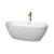 Wyndham WCBTE306163MWPCATPGD Juno 63 Inch Freestanding Bathtub in Matte White with Polished Chrome Trim and Floor Mounted Faucet in Brushed Gold