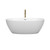 Wyndham WCBTE306163MWPCATPGD Juno 63 Inch Freestanding Bathtub in Matte White with Polished Chrome Trim and Floor Mounted Faucet in Brushed Gold