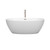 Wyndham WCBTE306163MWATP11BN Juno 63 Inch Freestanding Bathtub in Matte White with Floor Mounted Faucet, Drain and Overflow Trim in Brushed Nickel