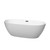 Wyndham WCBTE306167MWMBTRIM Juno 67 Inch Freestanding Bathtub in Matte White with Matte Black Drain and Overflow Trim