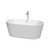 Wyndham WCOBT101260ATP11PC Carissa 60 Inch Freestanding Bathtub in White with Floor Mounted Faucet, Drain and Overflow Trim in Polished Chrome