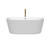 Wyndham WCOBT101260PCATPGD Carissa 60 Inch Freestanding Bathtub in White with Polished Chrome Trim and Floor Mounted Faucet in Brushed Gold
