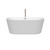 Wyndham WCOBT101260ATP11BN Carissa 60 Inch Freestanding Bathtub in White with Floor Mounted Faucet, Drain and Overflow Trim in Brushed Nickel