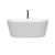 Wyndham WCOBT101260SWATPBK Carissa 60 Inch Freestanding Bathtub in White with Shiny White Trim and Floor Mounted Faucet in Matte Black