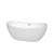 Wyndham WCOBT101460 Rebecca 60 Inch Freestanding Bathtub in White with Polished Chrome Drain and Overflow Trim