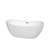 Wyndham WCOBT101460BNTRIM Rebecca 60 Inch Freestanding Bathtub in White with Brushed Nickel Drain and Overflow Trim