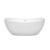Wyndham WCOBT101460SWTRIM Rebecca 60 Inch Freestanding Bathtub in White with Shiny White Drain and Overflow Trim