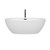 Wyndham WCBTK156167MBATPBK Juno 67 Inch Freestanding Bathtub in White with Floor Mounted Faucet, Drain and Overflow Trim in Matte Black