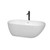 Wyndham WCOBT100060SWATPBK Melissa 60 Inch Freestanding Bathtub in White with Shiny White Trim and Floor Mounted Faucet in Matte Black