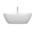 Wyndham WCBTE306167MWATP11BN Juno 67 Inch Freestanding Bathtub in Matte White with Floor Mounted Faucet, Drain and Overflow Trim in Brushed Nickel