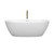 Wyndham WCBTE306167MWSWATPGD Juno 67 Inch Freestanding Bathtub in Matte White with Shiny White Trim and Floor Mounted Faucet in Brushed Gold