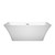 Wyndham WCBTK150459BNTRIM Tiffany 59 Inch Freestanding Bathtub in White with Brushed Nickel Drain and Overflow Trim