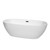 Wyndham WCBTK156171MBTRIM Juno 71 Inch Freestanding Bathtub in White with Matte Black Drain and Overflow Trim