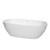 Wyndham WCBTK156171SWTRIM Juno 71 Inch Freestanding Bathtub in White with Shiny White Drain and Overflow Trim