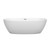 Wyndham WCBTE306171MWBNTRIM Juno 71 Inch Freestanding Bathtub in Matte White with Brushed Nickel Drain and Overflow Trim