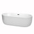 Wyndham WCOBT101371MBTRIM Juliette 71 Inch Freestanding Bathtub in White with Matte Black Drain and Overflow Trim