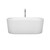 Wyndham WCBTK151159ATP11PC Ursula 59 Inch Freestanding Bathtub in White with Floor Mounted Faucet, Drain and Overflow Trim in Polished Chrome
