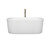 Wyndham WCBTK151159PCATPGD Ursula 59 Inch Freestanding Bathtub in White with Polished Chrome Trim and Floor Mounted Faucet in Brushed Gold