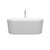 Wyndham WCBTE301159MWATP11PC Ursula 59 Inch Freestanding Bathtub in Matte White with Floor Mounted Faucet, Drain and Overflow Trim in Polished Chrome