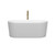 Wyndham WCBTE301159MWPCATPGD Ursula 59 Inch Freestanding Bathtub in Matte White with Polished Chrome Trim and Floor Mounted Faucet in Brushed Gold
