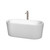Wyndham WCBTK151159ATP11BN Ursula 59 Inch Freestanding Bathtub in White with Floor Mounted Faucet, Drain and Overflow Trim in Brushed Nickel