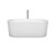 Wyndham WCBTK151159ATP11BN Ursula 59 Inch Freestanding Bathtub in White with Floor Mounted Faucet, Drain and Overflow Trim in Brushed Nickel