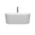 Wyndham WCBTE301159MWMBATPBK Ursula 59 Inch Freestanding Bathtub in Matte White with Floor Mounted Faucet, Drain and Overflow Trim in Matte Black