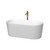 Wyndham WCBTE301159MWSWATPGD Ursula 59 Inch Freestanding Bathtub in Matte White with Shiny White Trim and Floor Mounted Faucet in Brushed Gold