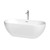 Wyndham WCOBT200067ATP11PC Brooklyn 67 Inch Freestanding Bathtub in White with Floor Mounted Faucet, Drain and Overflow Trim in Polished Chrome