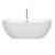 Wyndham WCOBT200067ATP11BN Brooklyn 67 Inch Freestanding Bathtub in White with Floor Mounted Faucet, Drain and Overflow Trim in Brushed Nickel