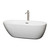Wyndham WCOBT100065ATP11BN Melissa 65 Inch Freestanding Bathtub in White with Floor Mounted Faucet, Drain and Overflow Trim in Brushed Nickel