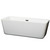 Wyndham WCOBT100169MBTRIM Emily 69 Inch Freestanding Bathtub in White with Matte Black Drain and Overflow Trim