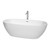 Wyndham WCBTK156171ATP11PC Juno 71 Inch Freestanding Bathtub in White with Floor Mounted Faucet, Drain and Overflow Trim in Polished Chrome
