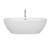 Wyndham WCBTK156171ATP11PC Juno 71 Inch Freestanding Bathtub in White with Floor Mounted Faucet, Drain and Overflow Trim in Polished Chrome
