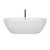 Wyndham WCBTK156171PCATPBK Juno 71 Inch Freestanding Bathtub in White with Polished Chrome Trim and Floor Mounted Faucet in Matte Black