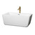 Wyndham WCOBT100559PCATPGD Laura 59 Inch Freestanding Bathtub in White with Polished Chrome Trim and Floor Mounted Faucet in Brushed Gold