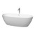 Wyndham WCBTE306171MWATP11PC Juno 71 Inch Freestanding Bathtub in Matte White with Floor Mounted Faucet, Drain and Overflow Trim in Polished Chrome