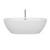 Wyndham WCBTK156171ATP11BN Juno 71 Inch Freestanding Bathtub in White with Floor Mounted Faucet, Drain and Overflow Trim in Brushed Nickel