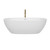 Wyndham WCBTK156171SWATPGD Juno 71 Inch Freestanding Bathtub in White with Shiny White Trim and Floor Mounted Faucet in Brushed Gold