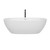 Wyndham WCBTK156171SWATPBK Juno 71 Inch Freestanding Bathtub in White with Shiny White Trim and Floor Mounted Faucet in Matte Black