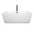 Wyndham WCOBT100559MBATPBK Laura 59 Inch Freestanding Bathtub in White with Floor Mounted Faucet, Drain and Overflow Trim in Matte Black