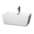 Wyndham WCOBT100559MBATPBK Laura 59 Inch Freestanding Bathtub in White with Floor Mounted Faucet, Drain and Overflow Trim in Matte Black