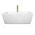 Wyndham WCOBT100559SWATPGD Laura 59 Inch Freestanding Bathtub in White with Shiny White Trim and Floor Mounted Faucet in Brushed Gold