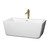 Wyndham WCOBT100559SWATPGD Laura 59 Inch Freestanding Bathtub in White with Shiny White Trim and Floor Mounted Faucet in Brushed Gold