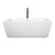 Wyndham WCOBT100559SWATPBK Laura 59 Inch Freestanding Bathtub in White with Shiny White Trim and Floor Mounted Faucet in Matte Black