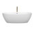 Wyndham WCBTE306171MWPCATPGD Juno 71 Inch Freestanding Bathtub in Matte White with Polished Chrome Trim and Floor Mounted Faucet in Brushed Gold