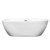 Wyndham WCOBT100268BNTRIM Soho 68 Inch Freestanding Bathtub in White with Brushed Nickel Drain and Overflow Trim