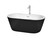 Wyndham WCOBT100360BKATP11PC Mermaid 60 Inch Freestanding Bathtub in Black with White Interior with Floor Mounted Faucet, Drain and Overflow Trim in Polished Chrome